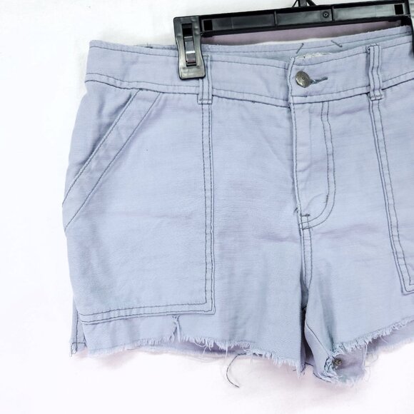 Free People Chino Shorts Womens Size 8 Cotton Gray Raw Fray Hem - Picture 10 of 12